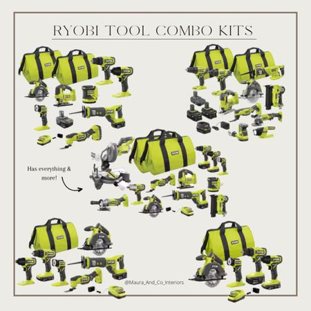 Tool combo kits! Perfect for someone who wants everything to get started! The middle is my favorite because it has a nailer & small miter saw but it’s also the most expensive. Buying one tool at a time is the PERFECT way to build your collection over time 🫶🏻

Ryobi, home improvement, home depot, gift guide, home, tools, toolkit, splurge

#LTKGiftGuide #LTKhome #LTKfamily