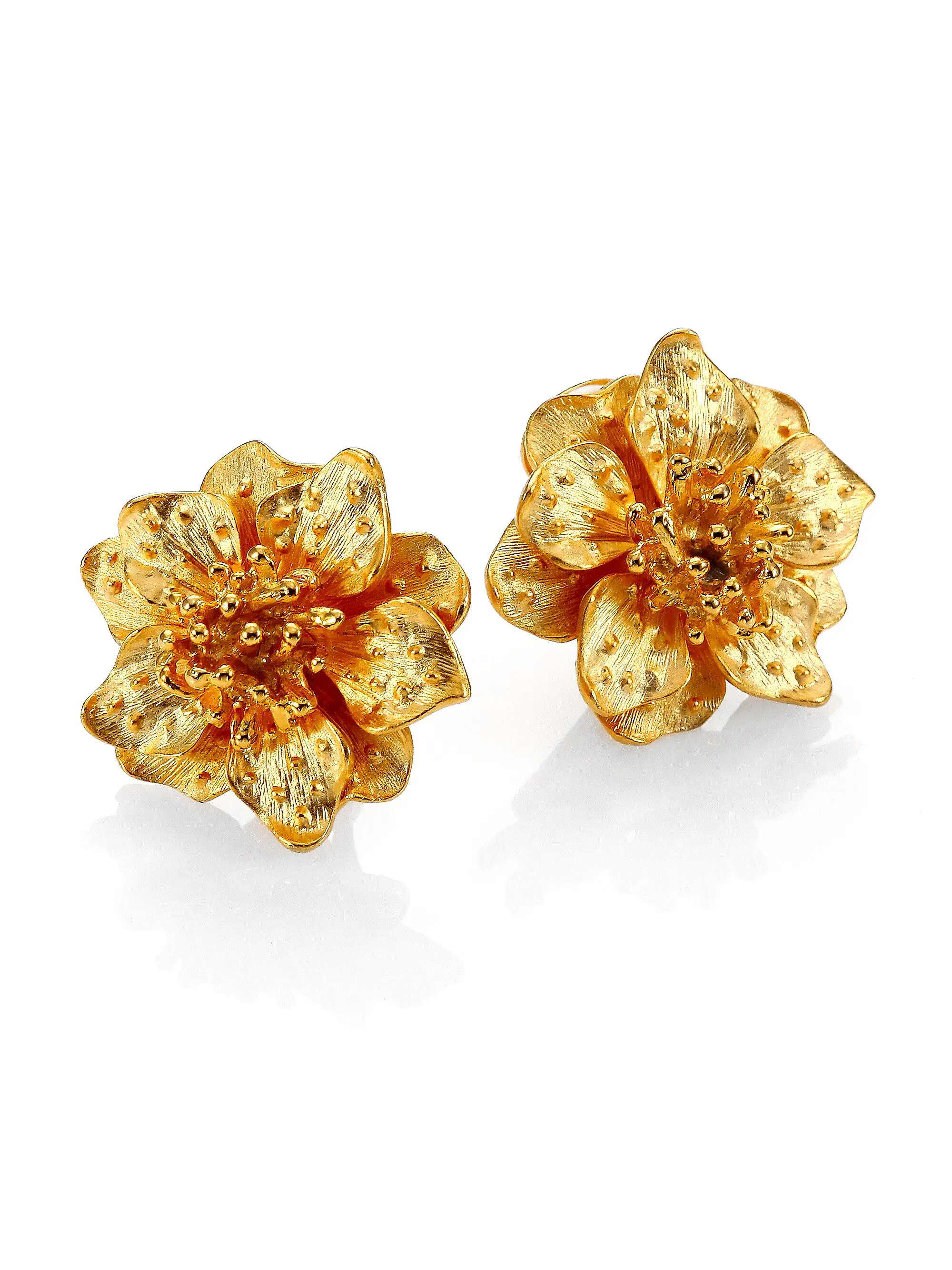 Anemone Flower Clip-On Button Earrings | Saks Fifth Avenue