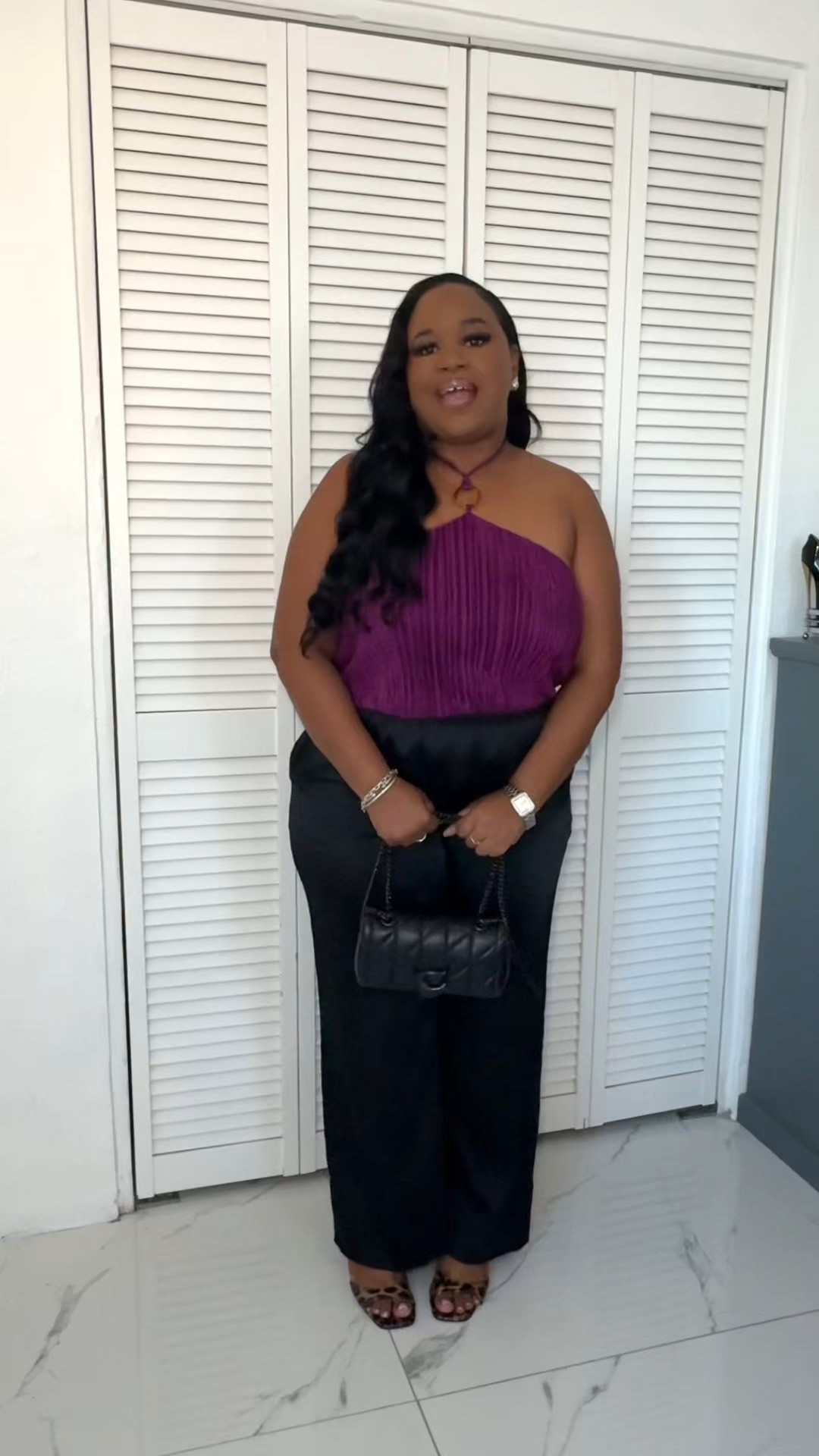 OOTD for Dinner 
Bodysuit & Earrings: Fashion Nova 
Pants: Shein 
Shoes: RainbowShops 
Bag: Coach 
Bracelet Stack: David Yurman 
Watch: JBW