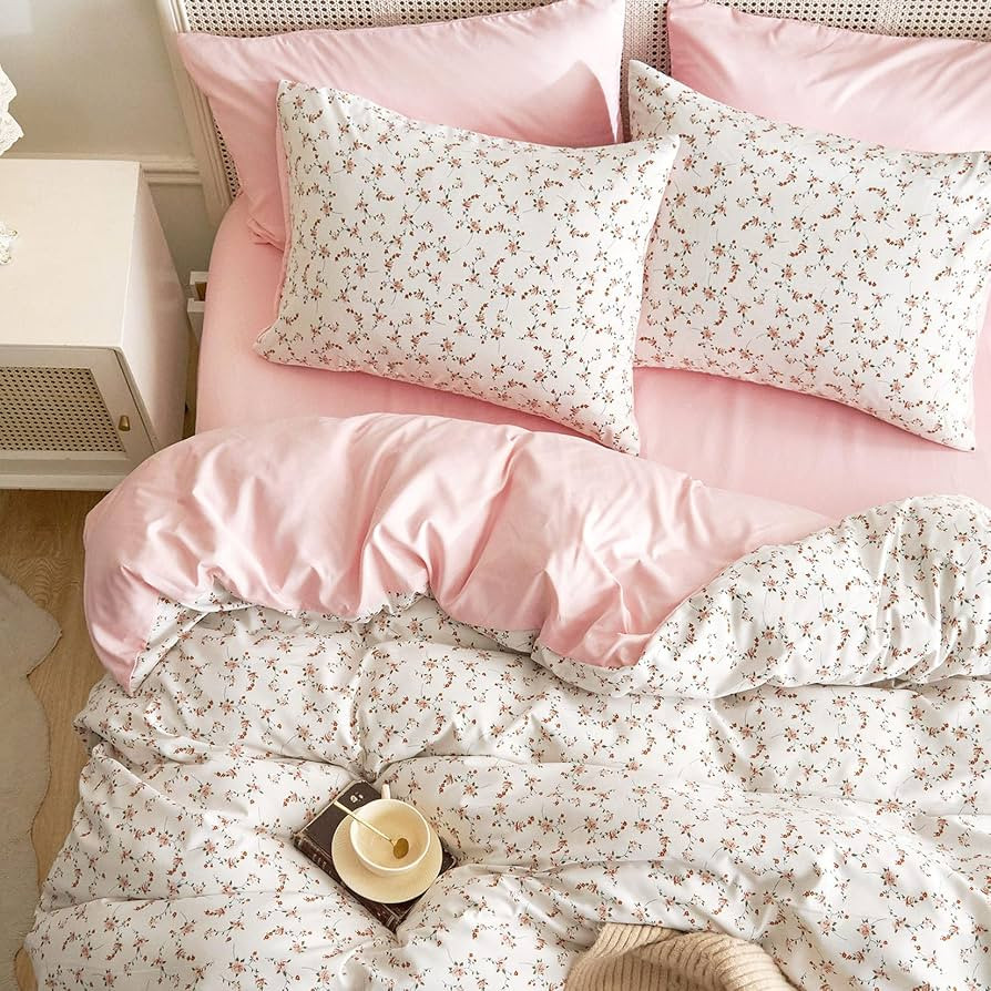 Wake In Cloud - Floral Comforter Set, Coquette Cottagecore Aesthetic Cute Flower Pattern for Wome... | Amazon (US)
