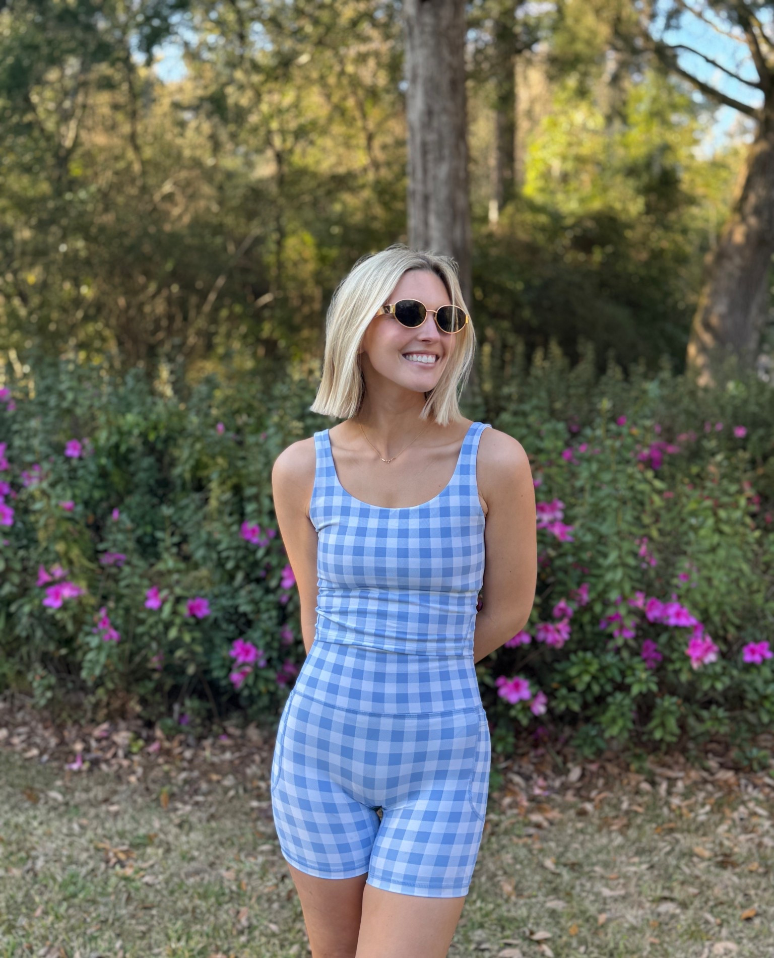 Gingham everything please! I’m wearing my usual size small in both, but will say that the shorts are a little tight so you may want to size up 

#LTKSaleAlert #LTKmomlife #LTKActive