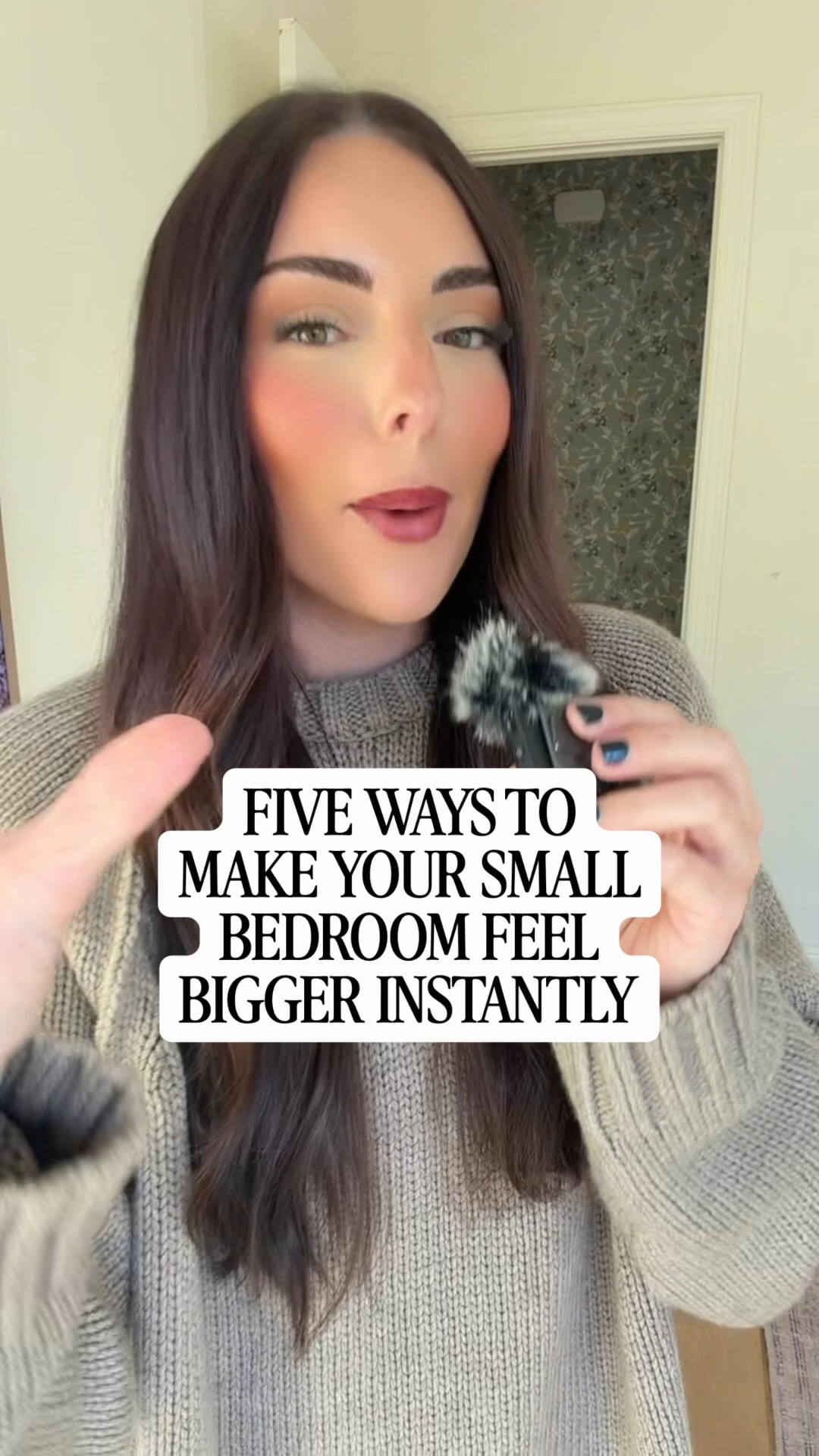 How to Make a Small Bedroom Feel Bigger

Small bedrooms can still feel spacious — it’s all about using a few smart design tricks that visually expand the room.
	1.	Start with an oversized rug
Even in a small bedroom, a larger rug actually makes the space feel bigger. It extends the visual footprint of the room and pulls the eye outward, which creates the illusion of more floor space.
	2.	Choose larger nightstands
Skip the tiny bedside tables. I love using three-drawer dressers as nightstands — they add storage and create beautiful symmetry on both sides of the bed, which instantly makes the room feel more intentional and balanced.
	3.	Add mirrors beside the bed
Mirrors are one of the easiest ways to open up a space. Placing them near the nightstands reflects light around the room and helps brighten darker corners.
	4.	Go for oversized table lamps
If there’s one thing I’d upgrade, it’s this. Larger lamps add height, presence, and soft ambient lighting, which makes the room feel airy instead of cramped.
	5.	Hang curtains at the ceiling
Mounting curtains at ceiling height draws the eye upward and instantly makes the ceilings feel taller. For an extra vertical moment, add a tall olive tree in the corner to bring even more height into the space.

#LTKHome