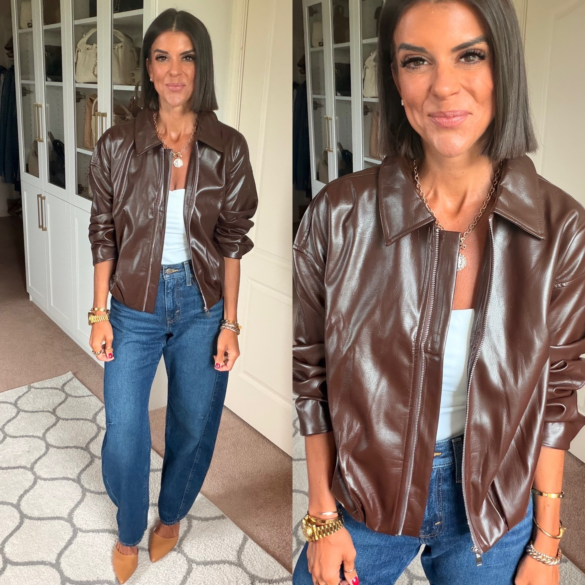 Size small in jacket and tank jeans tts

#LTKdayinmylife #LTKgrwm #LTKootd