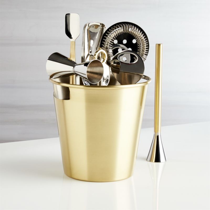 Bar Tool Set Gold + Reviews | Crate and Barrel | Crate & Barrel