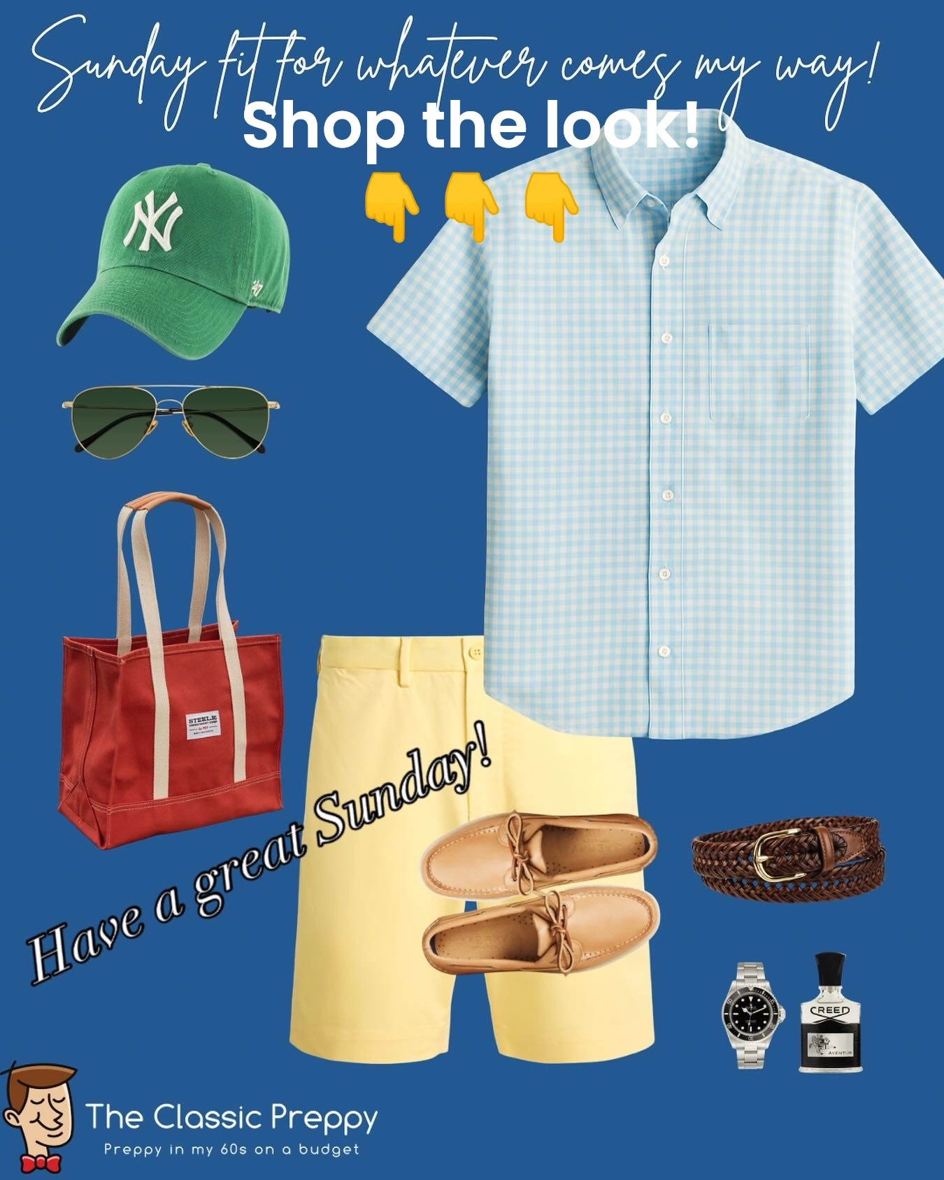 ☀️ Sunday fit for whatever comes my way!
Today’s preppy summer look: a light blue gingham short sleeve shirt paired with yellow chino shorts, finished with classic Sperry boat shoes and a pop of green in the Yankees cap. Temps are hitting 90, so I’m keeping it cool, comfortable, and timeless — perfect for errands, brunch, or wherever Sunday takes me.

Here’s the fit:
👕 Shirt – @amazonfashion
🩳 Shorts – @poloralphlauren
🧢 Hat – @47
🕶 Sunglasses – @warbyparker 
👜 Tote – @steelecanvas
👞 Shoes – @sperry
🪢 Belt – @fossil 
💨 Fragrance – @creedfragrance 

Day 222 of 365. Tap the link in bio to join the broadcast channel & follow me on LTK (the_classic_preppy).

#PreppyStyle #ClassicMenswear #IvyStyle #MensSummerStyle #EastCoastPrep #NoBuyChallenge #ShopYourCloset #OOTDMen #PreppyFashion #ClassicStyle #MenswearDaily #PreppyLife #MensStyleGuide #LTKmens #LTKmenswear #LTKstyle