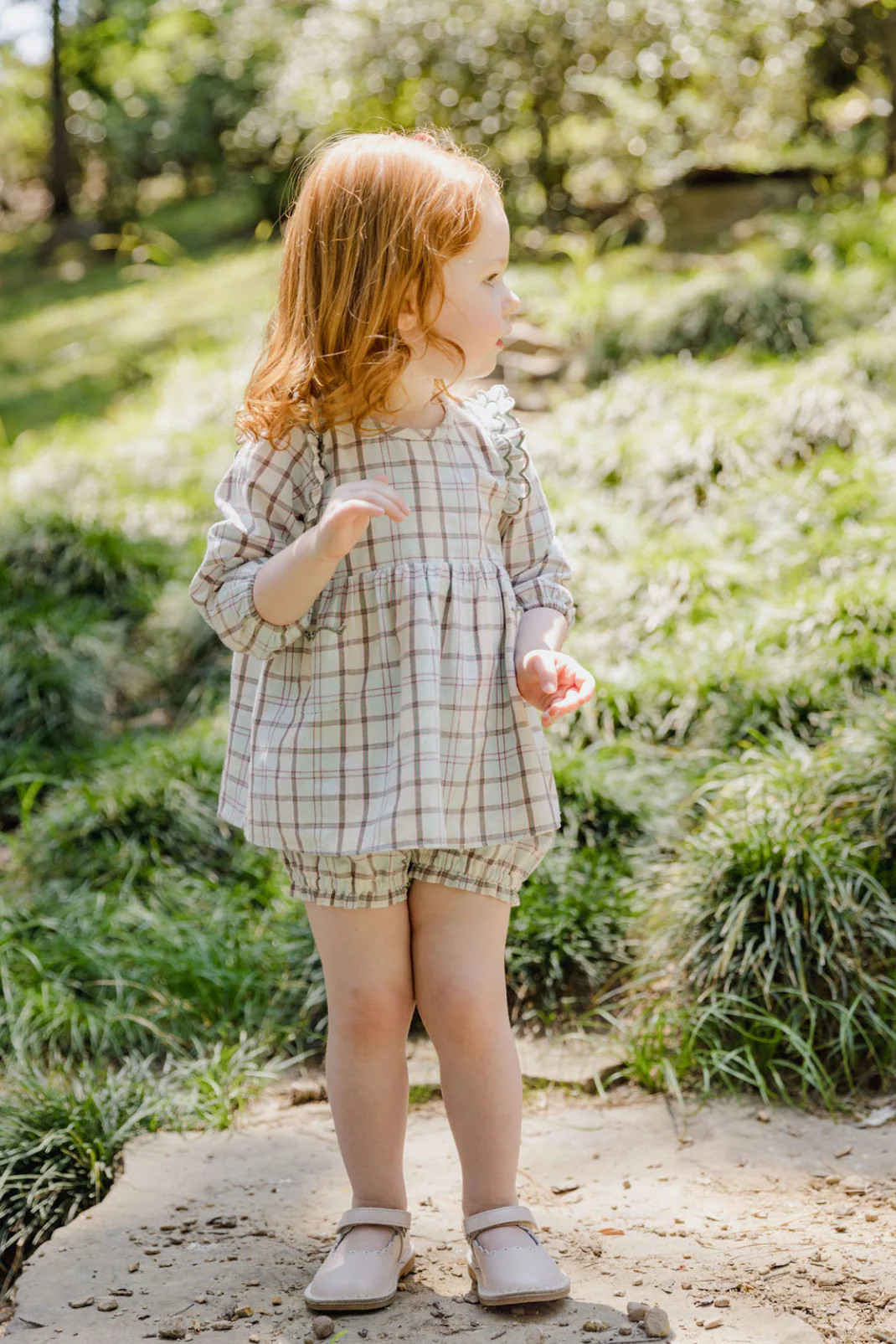 Kate Baby Set in Powder Plaid | Baybala