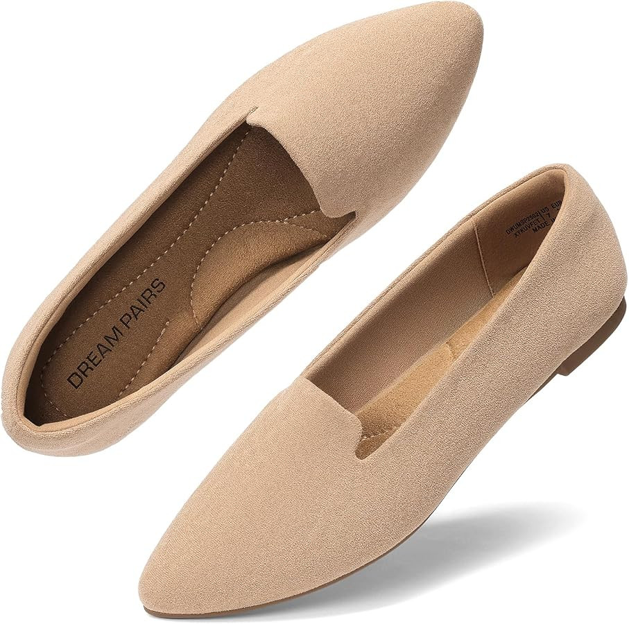DREAM PAIRS Women's Pointed Toe Business Dressy Flats | Amazon (US)