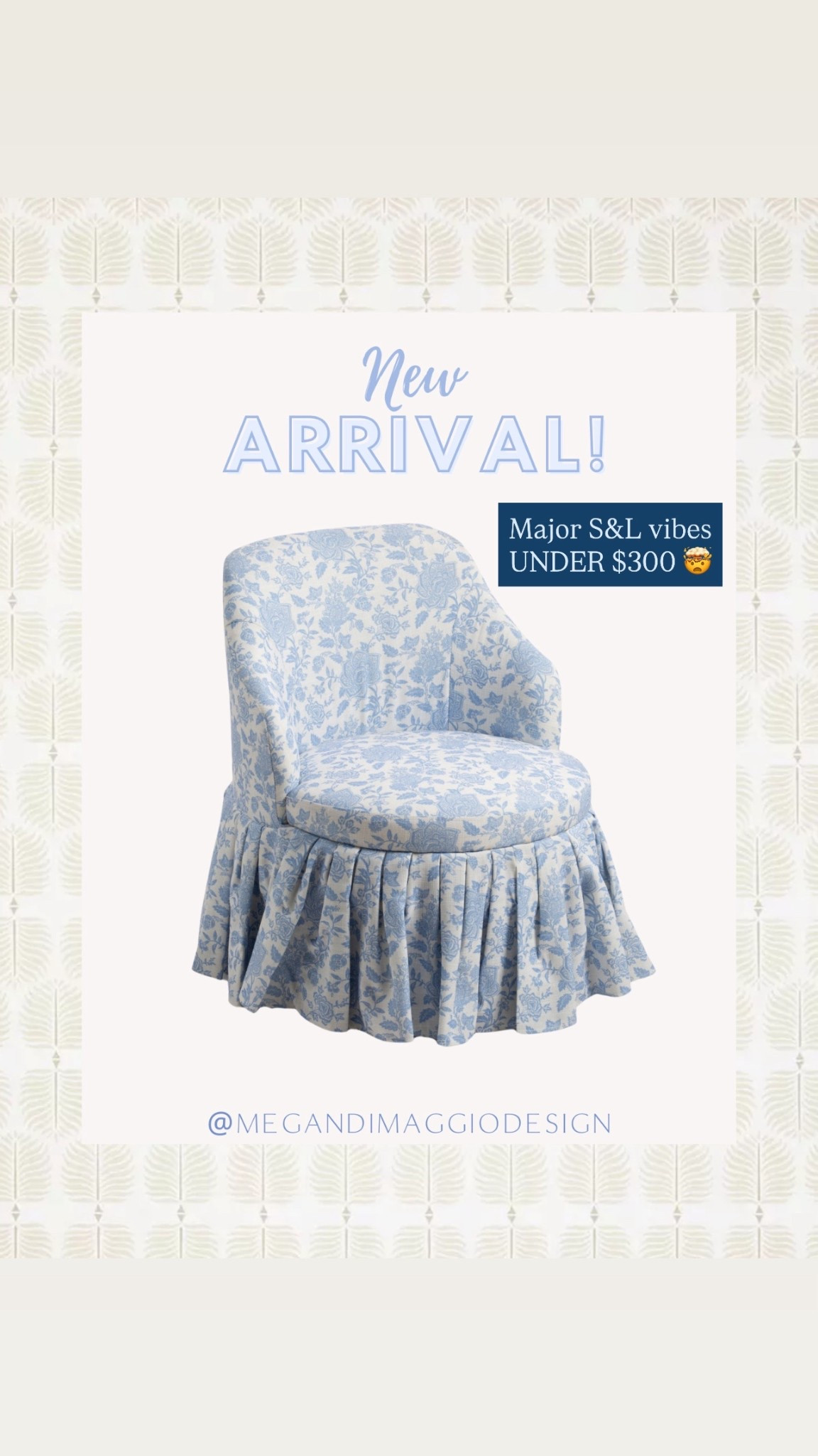 This new blue & white floral skirted chair is soooo pretty!! Definitely giving Serena & Lily vibes for under $300!! 🙌🏻😍

#LTKSaleAlert #LTKHome