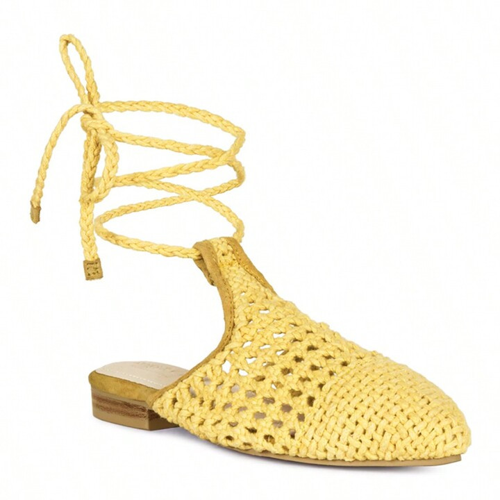 Bartsi Handwoven Cotton Tie Up Mule Flats | SHEIN