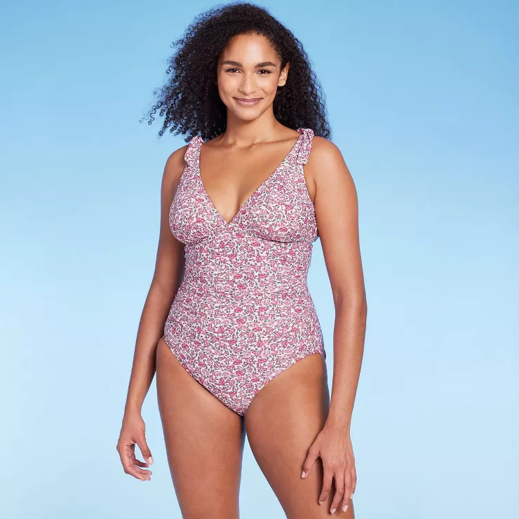 Women's Shoulder Tie Full Coverage One Piece Swimsuit - Kona Sol™ Multi | Target