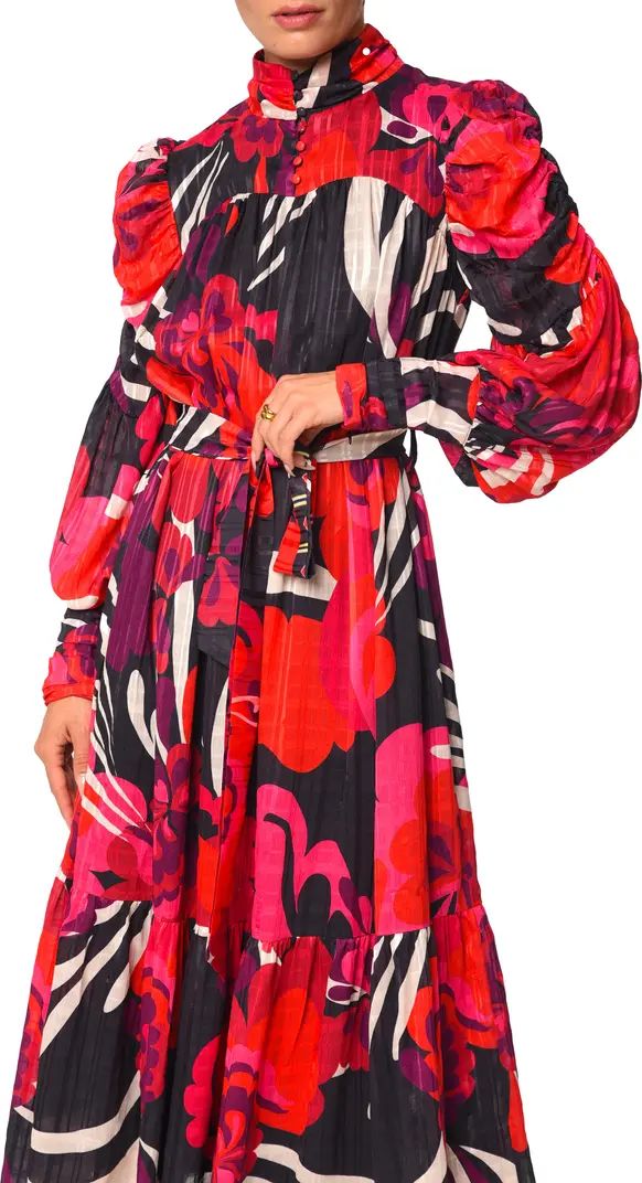 Adele Floral Print Long Sleeve Midi Dress | Nordstrom