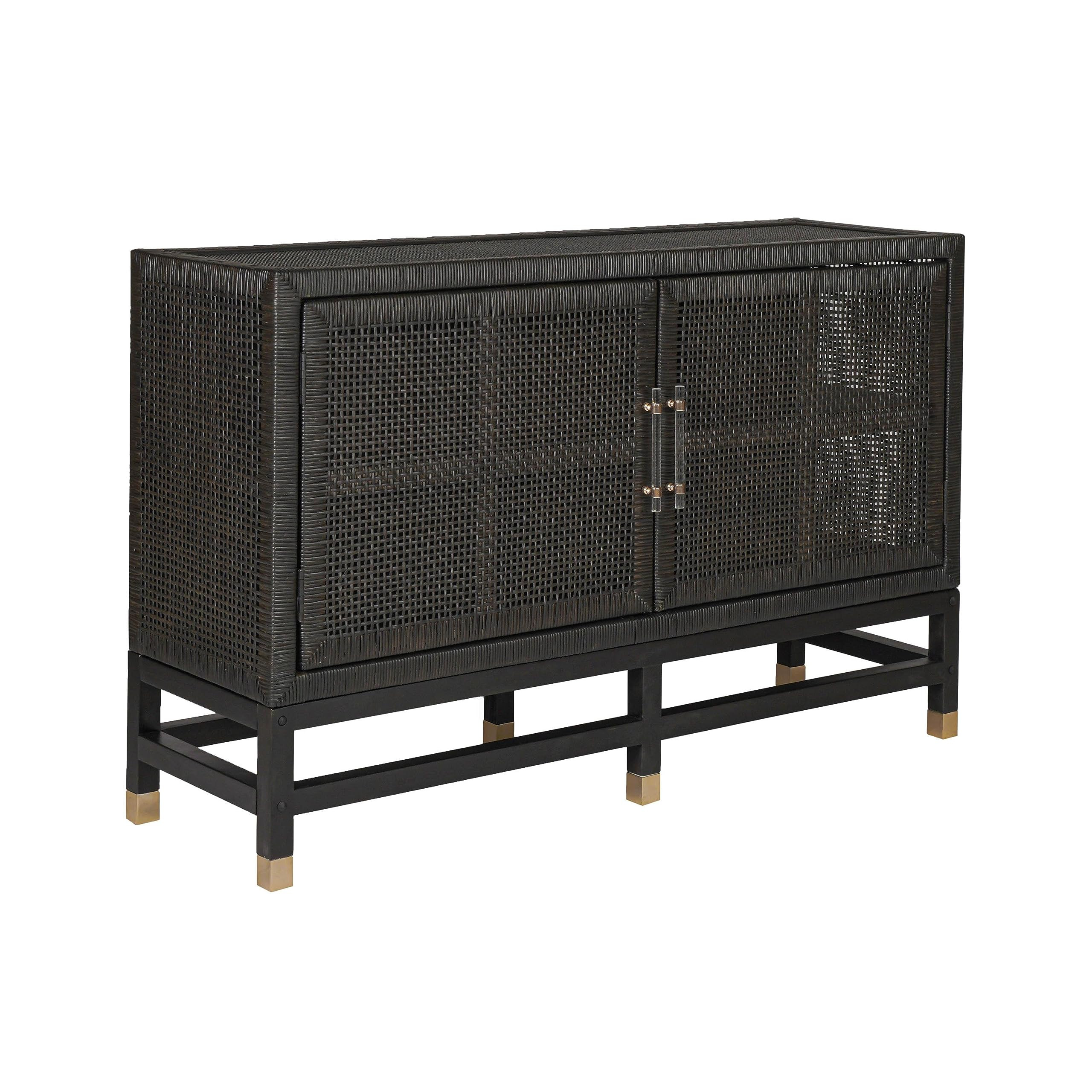 Tov Furniture Amara Charcoal Woven Rattan Buffet | Amazon (US)