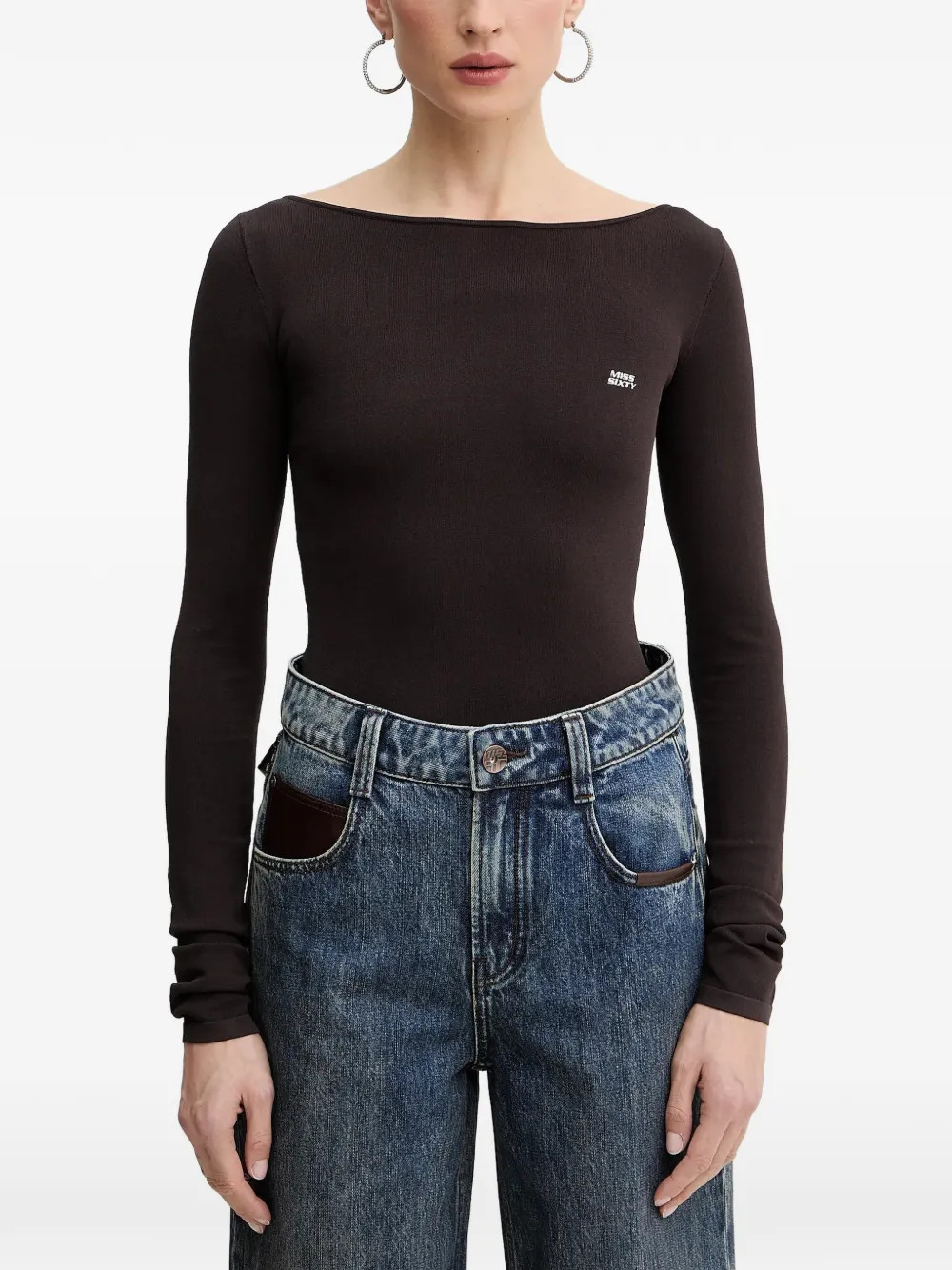 Miss Sixty long-sleeve top - Brown | Farfetch Global