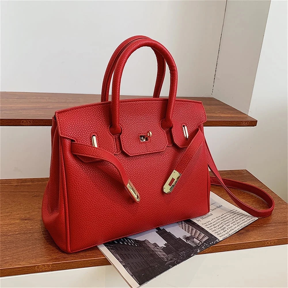 Women's Leather Handbags Platinum Lychee Tote Bags | Walmart (US)