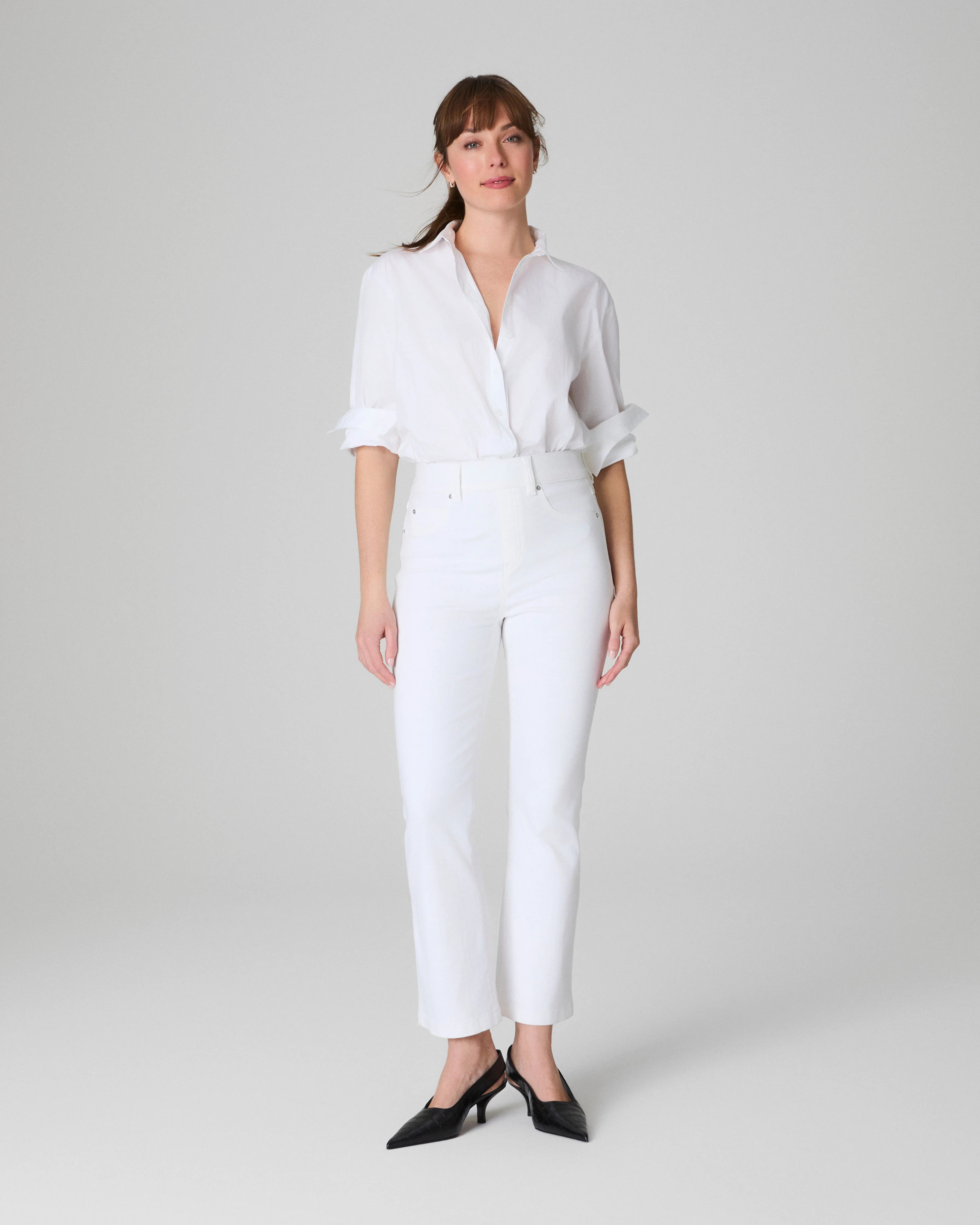 SPANXshape™ EveryWear Kick Flare Jeans, White | Spanx