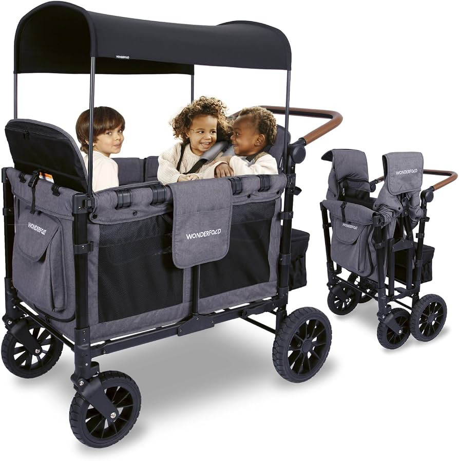 WONDERFOLD W4 Luxe Stroller Wagon (4 Seater) - Collapsible Wagon Stroller with Seats with Magneti... | Amazon (US)