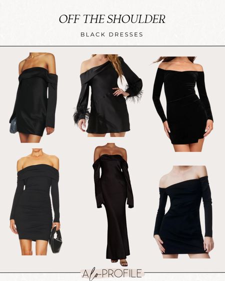 Off the shoulder black dresses in every price range! 
