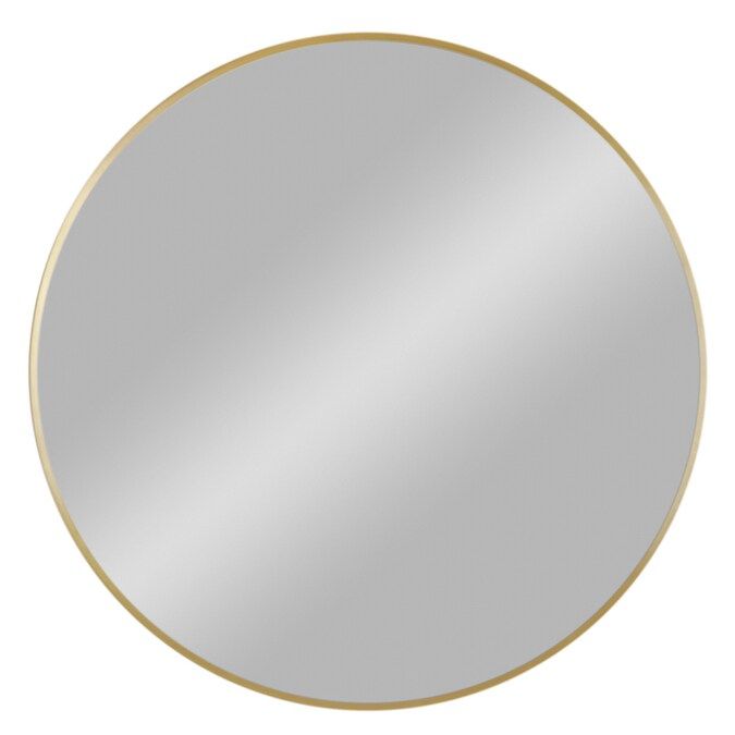 allen + roth 28-in L x 28-in W Round Gold Framed Wall Mirror | Lowe's