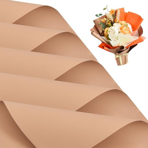 BEISHIDA 20 PCS Brown Floral Wrapping Paper-Matte Waterproof Flower Wrapping Paper Bouquet for Florist Supplies, DIY Crafts, Gift Packaging, Valentine Mother's Day Wedding, Birthday Gift | Amazon (US)