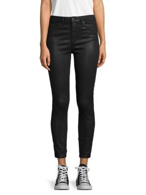 Coated High-Rise Ankle Skinny Jeans | Saks Fifth Avenue OFF 5TH