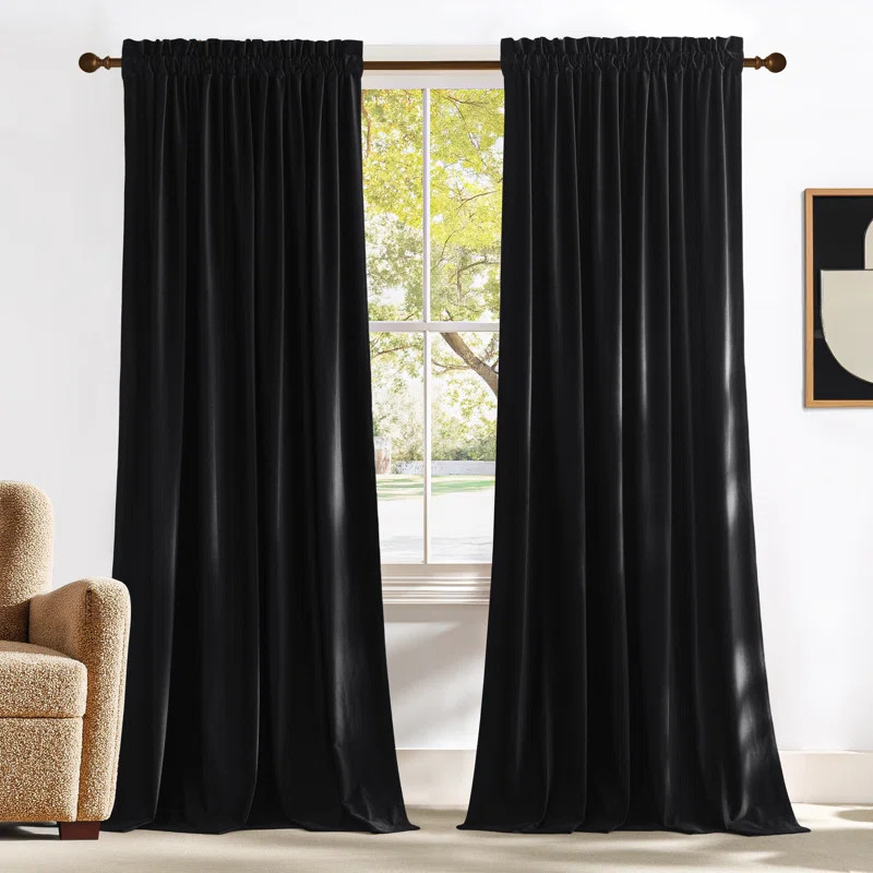 Velvet Curtains Thermal Insulated Sound Reducing Heavy Matt Heat & Chill Resistant Drapes for Hom... | Wayfair North America