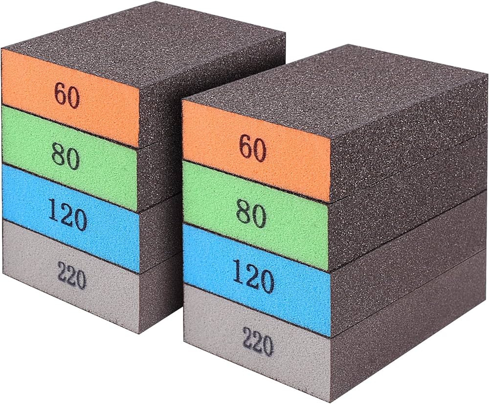 Romeda 8-Pack Sanding Sponge, Four Grits Per Pack 60/80/120/220, Washable and Reusable Handmade S... | Amazon (US)