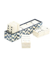 28pc Handcrafted Bone Inlay Domino Game Set | Pillows & Decor | Marshalls | Marshalls