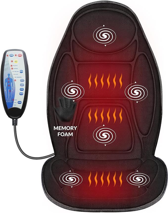 Snailax Back Massage Seat Cushion, Memory Foam Pad, 5 Massage Modes & 2 Heat Settings, Seat Massa... | Amazon (US)