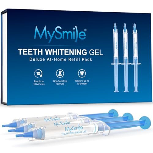 MySmile Teeth Whitening Gel Pen Refill Pack, 3 Non-Sensitive Teeth Whitening Pen, Deluxe Teeth Whitener Dental Grade Tooth Whitening Gel with Carbamide Peroxide for Home, 10 min Fast Result | Amazon (US)