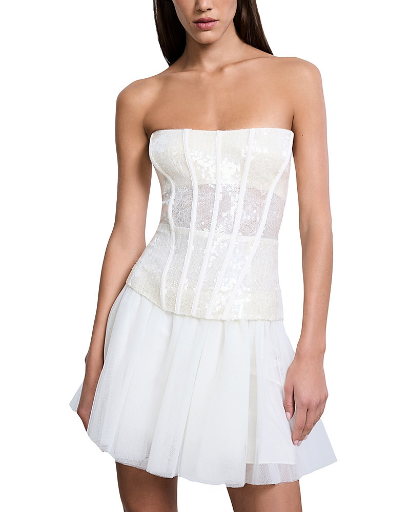 Bcbgmaxazria Sequin Lace Peplum Tulle Dress | Bloomingdale's (US)