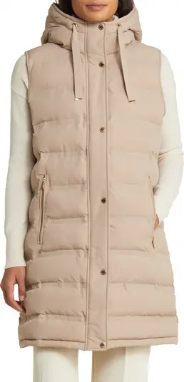 Hooded Water Resistant Longline Puffer Vest | Nordstrom