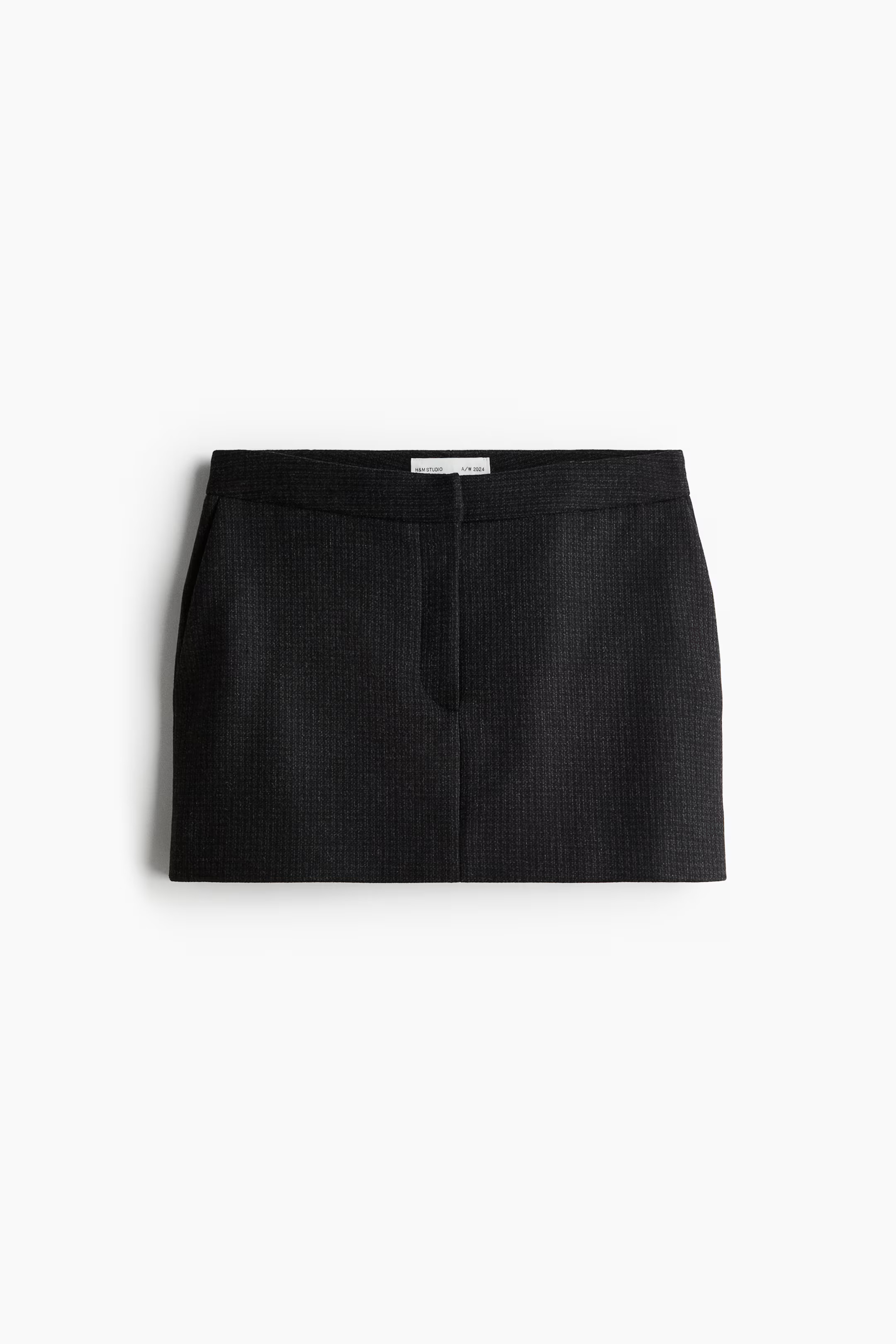 Wool-Blend Tailored Mini Skirt  - Regular waist - Mini - Black - Ladies | H&M US | H&M (US + CA)