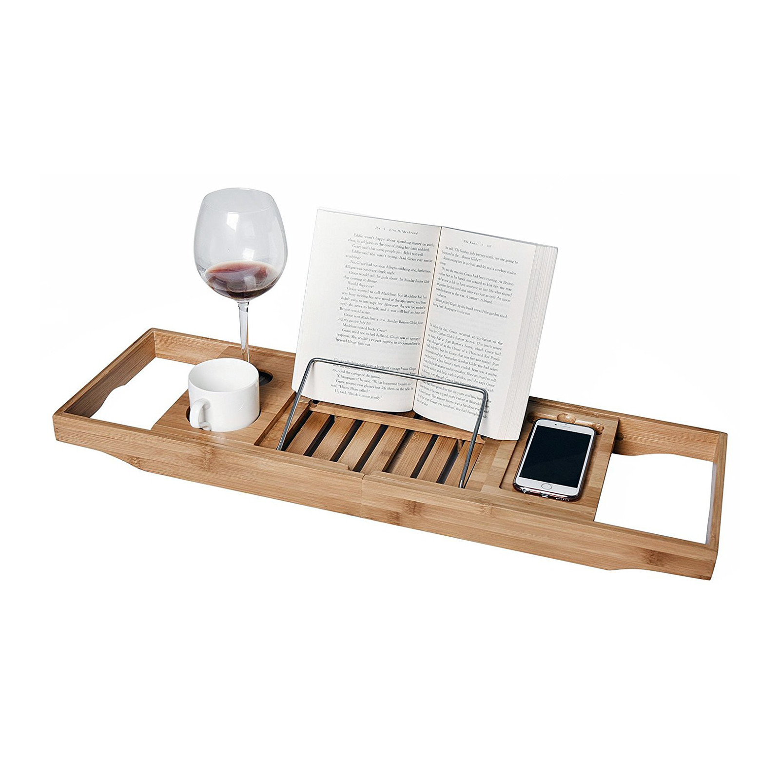 WELLAND 41" Expandable Bamboo Bathtub Caddy Tray | Walmart (US)