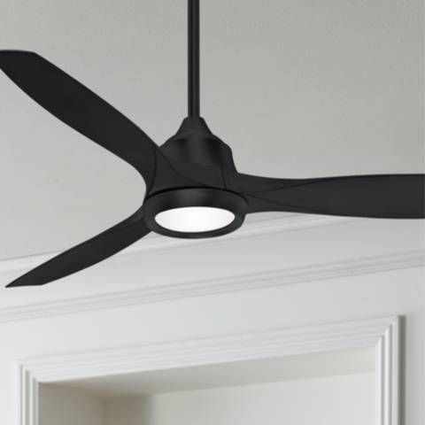60" Minka Aire Skyhawk Coal Modern LED Ceiling Fan with Remote Control | Lamps Plus