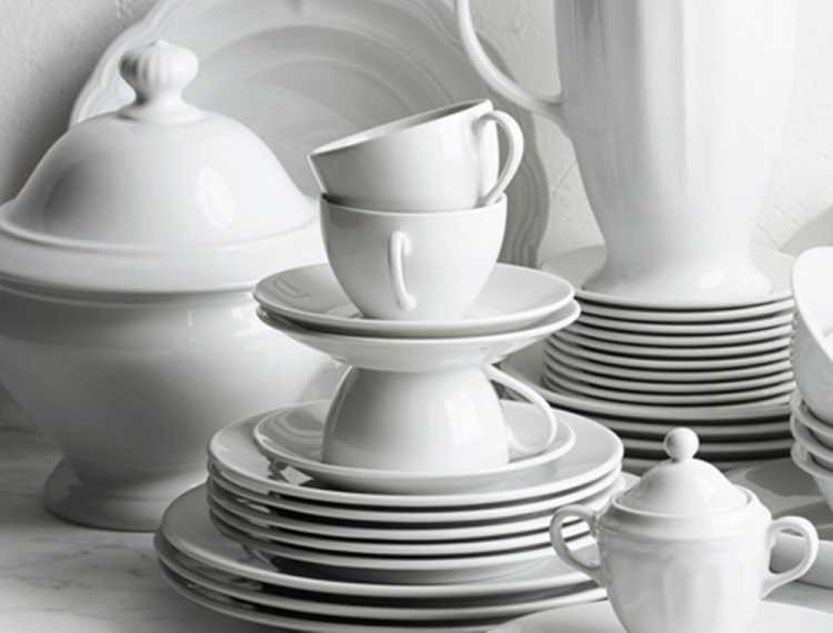 Apilco Tradition Blue-Banded Porcelain Cups & Saucers | Williams-Sonoma