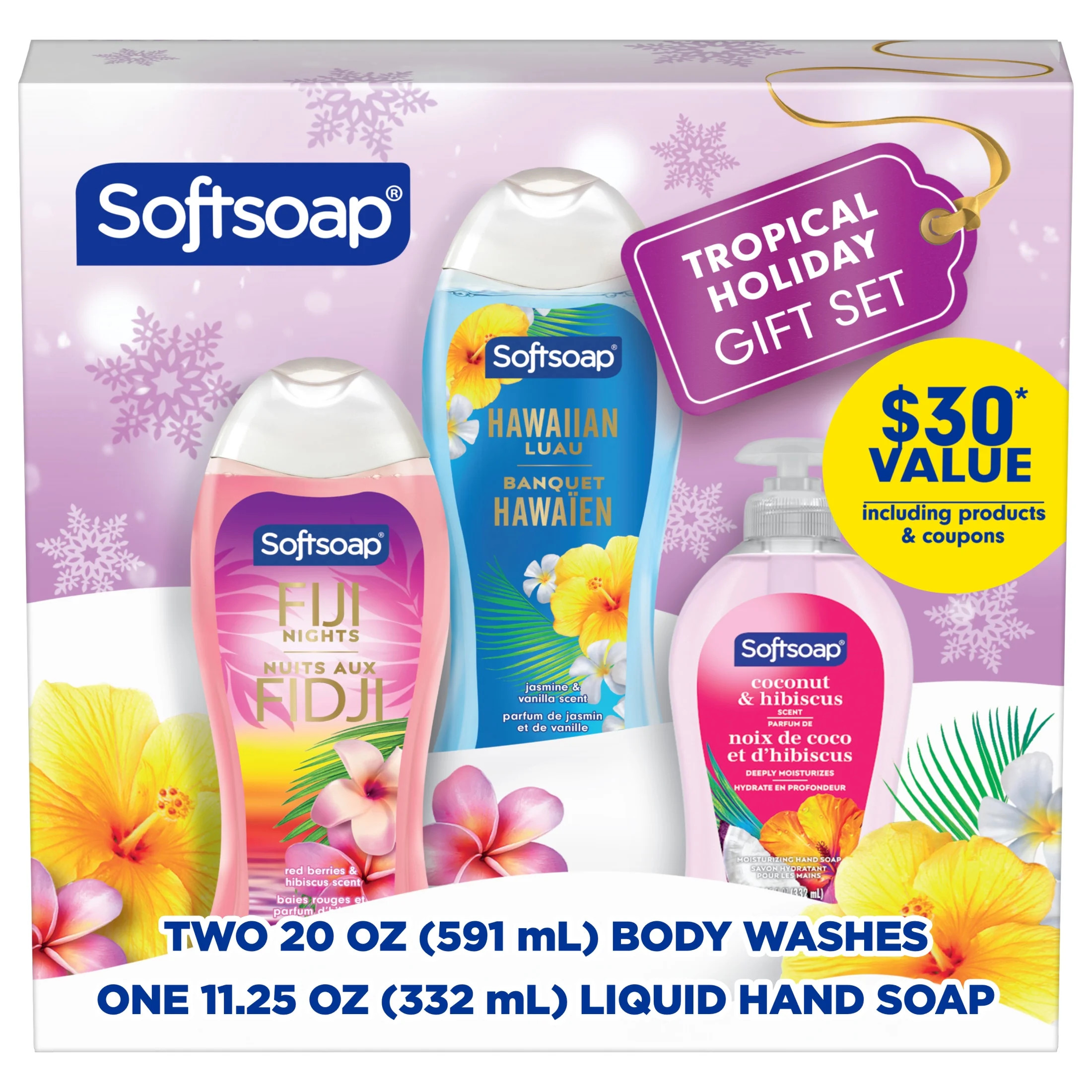 Softsoap Limited Edition Tropical Holiday Body Wash and Hand Soap Gift Set, 3-Piece - Walmart.com | Walmart (US)
