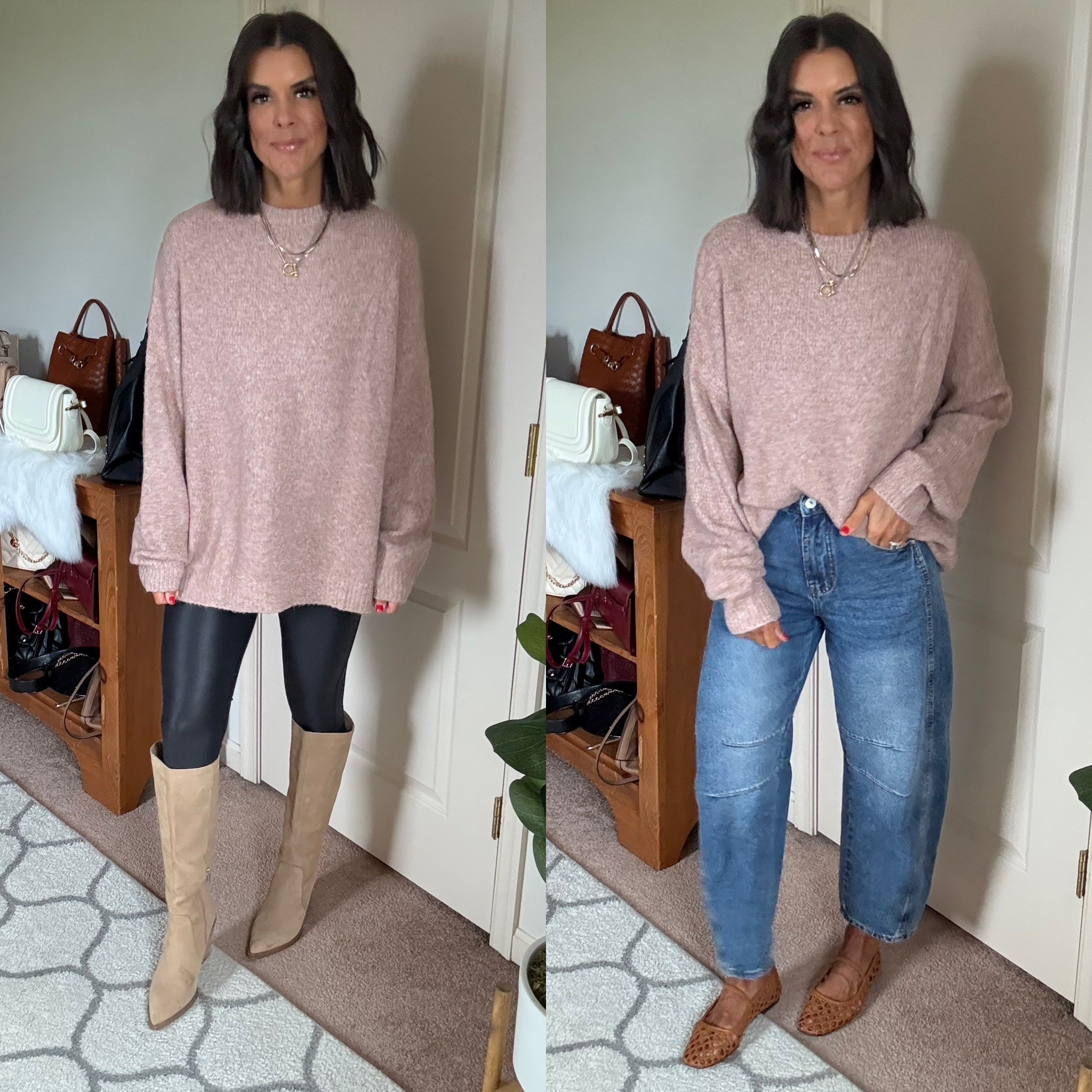 Size small in sweater size xs in leggings jeans size 2

#LTKdayinmylife #LTKgrwm #LTKmomlife
