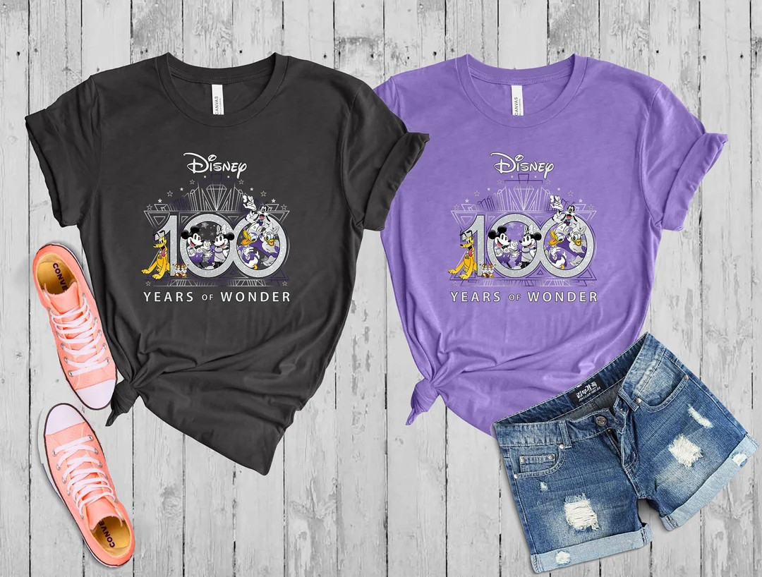 Disney 100 Years Of Wonder Matching Shirt, Disney 100th Anniversary Family Trip Shirt, Disney Wor... | Etsy (US)
