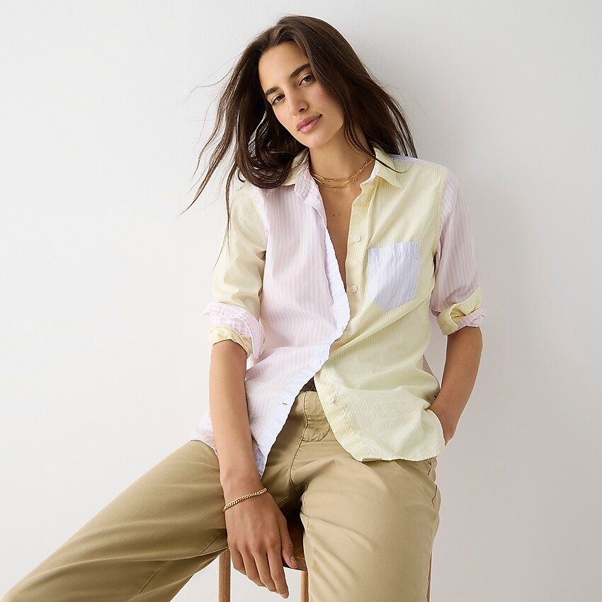 Classic-fit cotton poplin shirt in cocktail stripe | J.Crew US