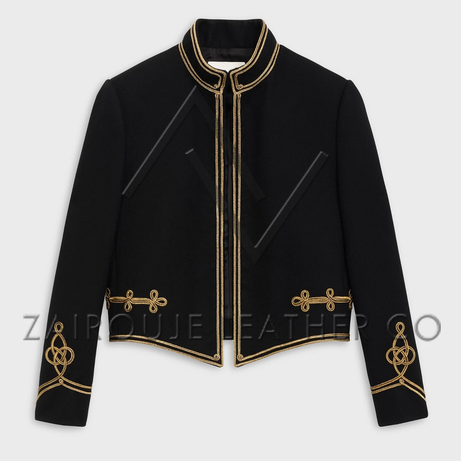 Women's Black Military Jacket Gold Embroidered Blazer Vintage Style Coat | eBay US