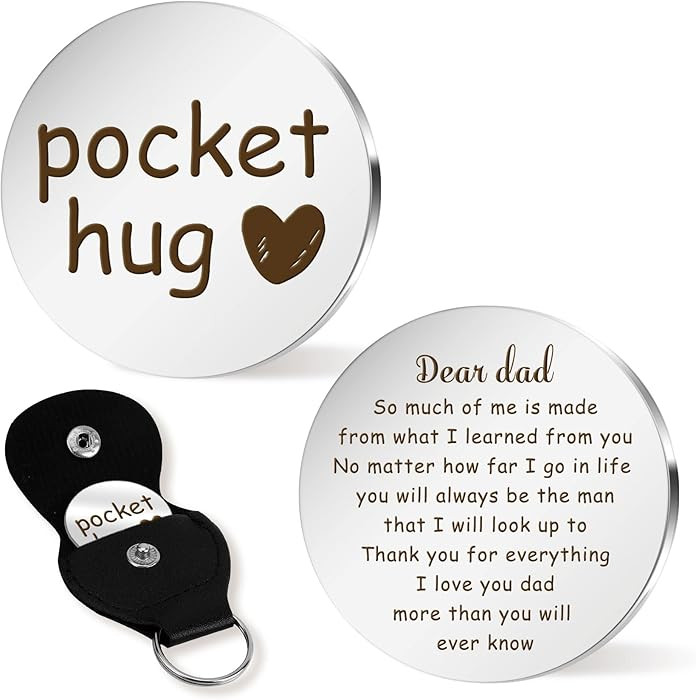 Amazon.com: Cidenbio Father Day Gift for Dad Gifts Pocket Hug Token Dad Birthday Gift Daddy Gift ... | Amazon (US)