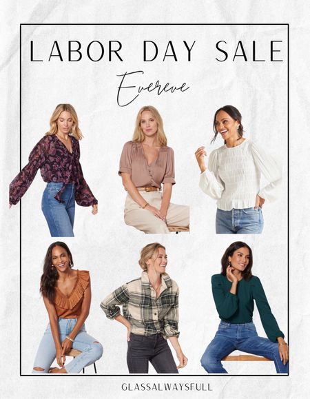 Labor Day sale evereve! Fall tops, fall outfit, floral top, fall blouse, fall shirts, fall. Callie Glass 

#LTKsalealert #LTKSale #LTKSeasonal
