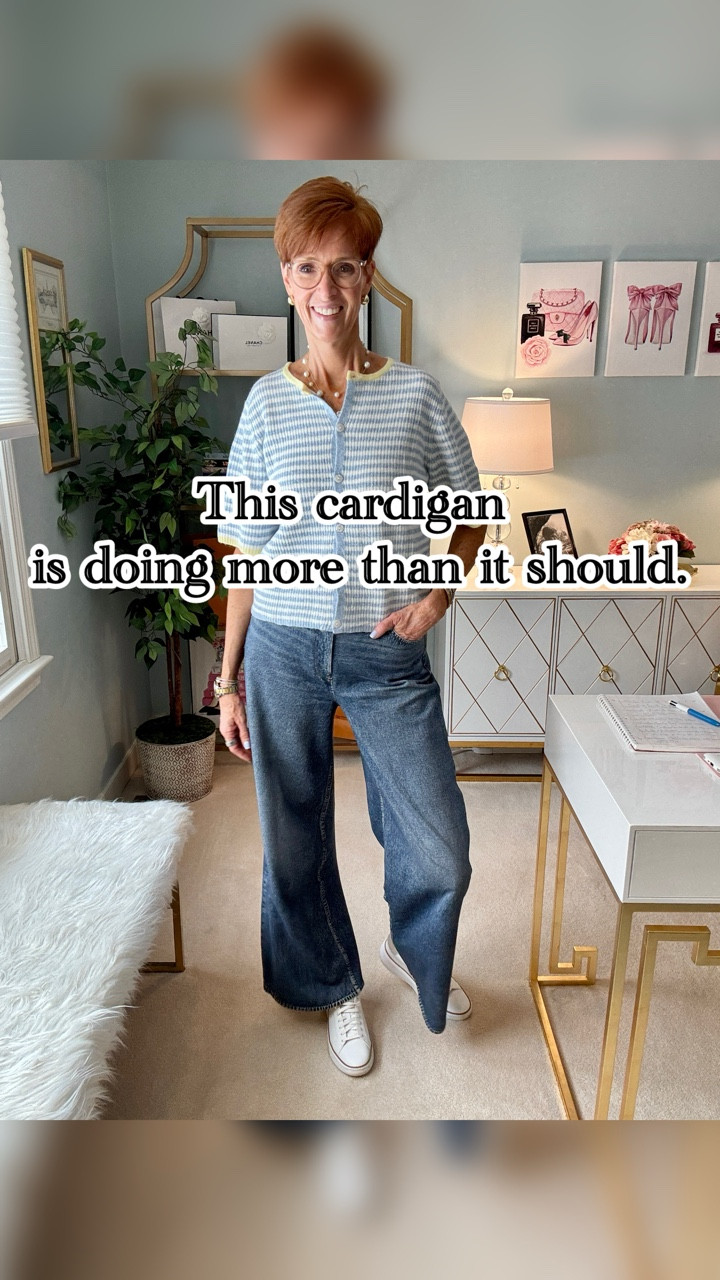 Some outfits come together easily… and some pieces do more of the work than you expect.

Want the links? Like, Follow & Comment SHOP and I’ll send links right to your DM.

This cardigan is one of those pieces.

The soft structure, the color, the contrast trim—it pulls a very simple outfit together without needing anything extra. Paired with relaxed denim and clean sneakers, it’s the kind of outfit that feels comfortable but still intentional.

This is exactly what I reach for when I want something easy, but don’t want to feel underdressed.

Save this for your next “what do I wear?” day, and send it to a friend who loves simple outfits that still feel put together.

If getting dressed shouldn’t feel complicated, you’ll love what’s coming. Follow along for classic outfits, tall-friendly finds, and everyday style that actually works.

#ClassicEverydayStyle�#SpringOutfitIdeas�#WomenOver40Style�#tallwomenstyle

#LTKootd #LTKOver40 #LTKTall