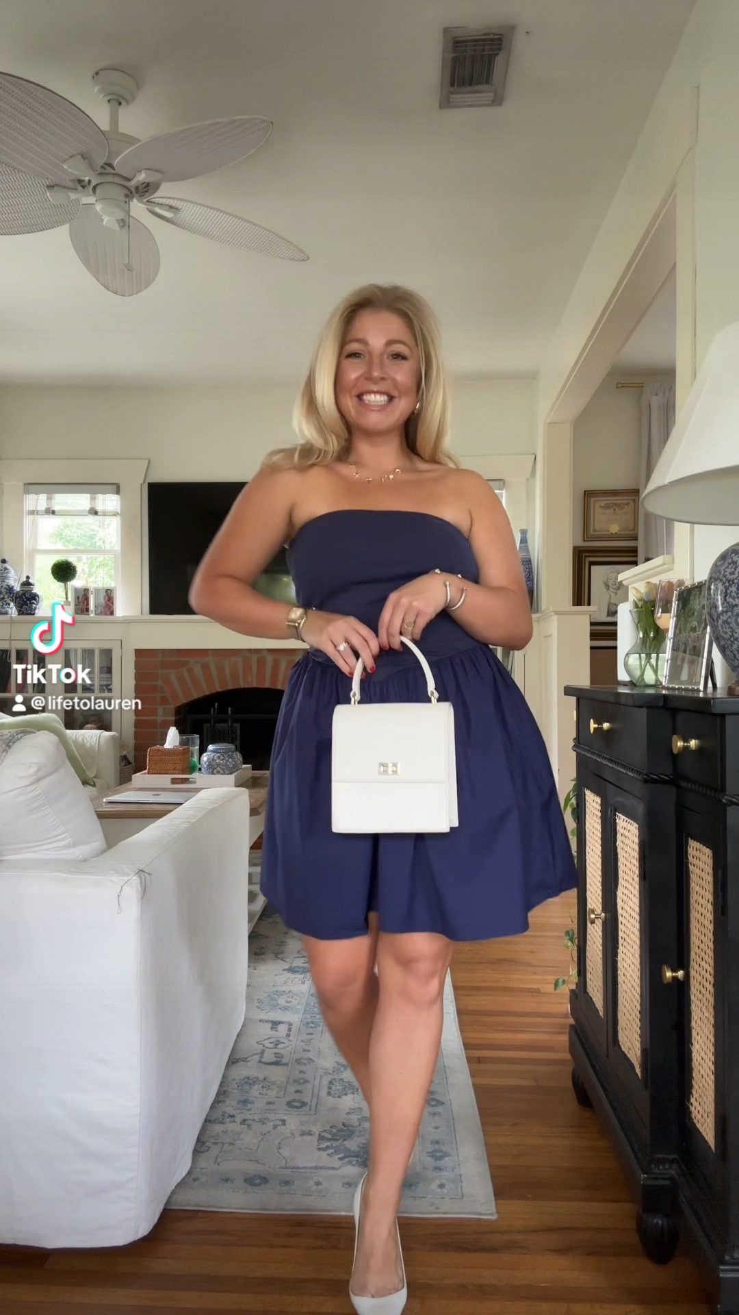 Navy mini date-night dress 
Wearing a size small! Fits TTS but is very stretchy 

#LTKFindsUnder50 #LTKStyleTip #LTKSeasonal