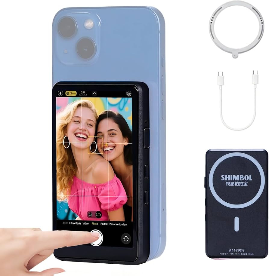Shimbol P4 Black, 4" Touch Screen Wireless Vlog Selfie Phone Monitor | Reverse Control for iPhone... | Amazon (CA)