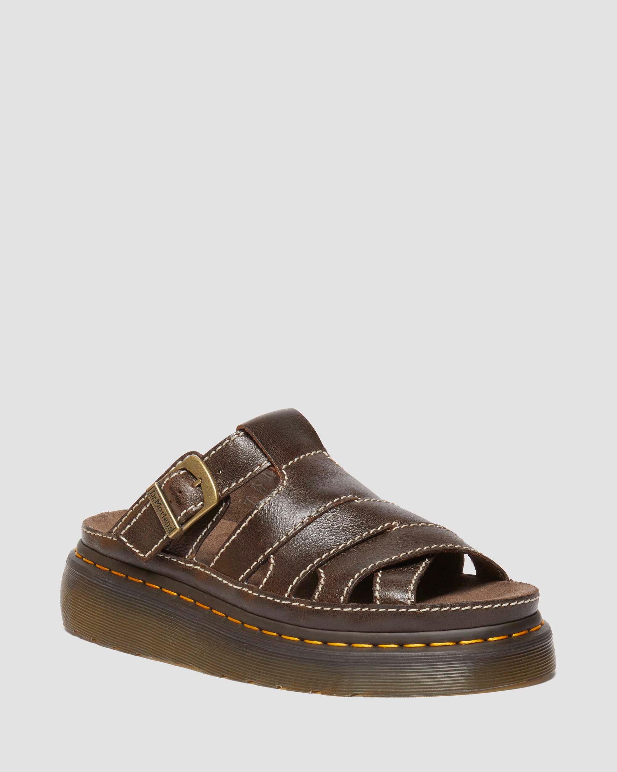 Maxxy Slide  AR Rogue leather sandals in Brown | Dr. Martens | Dr. Martens