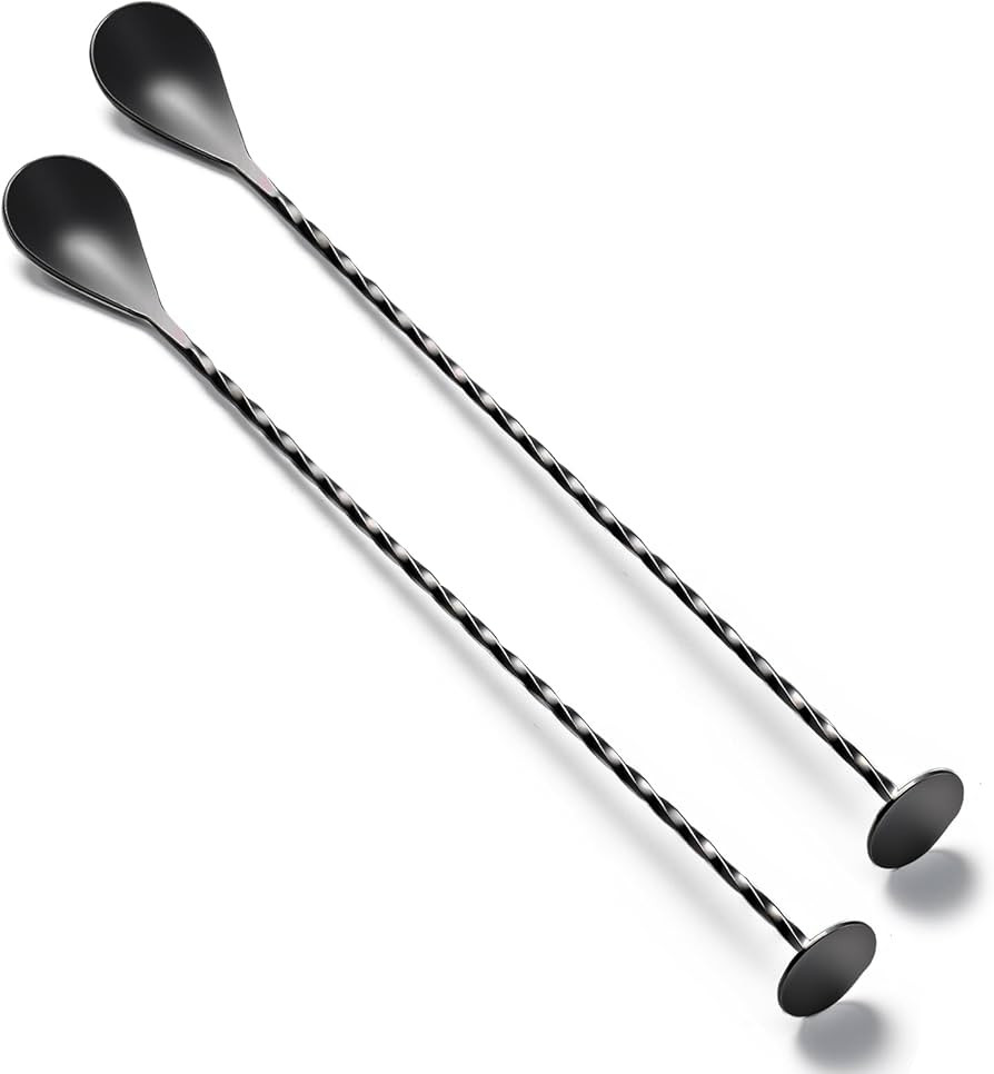 BRIOUT 2 Pcs Bar Spoon, 12 Inches Long Handle Drink Stirrer, Stainless Steel Bar Cocktail Mixing ... | Amazon (US)