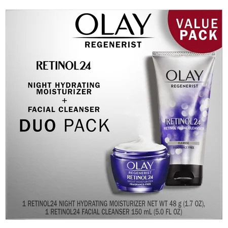 Olay Retinol 24 Duo Pack Cleanser 5.0 fl oz Moisturizer 1.7 oz | Walmart (US)