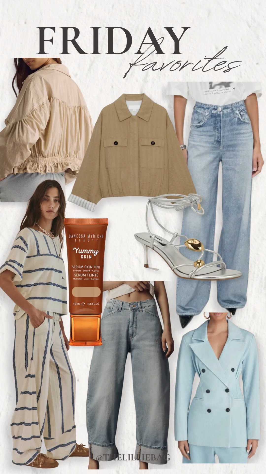 Friday favorites part 1! ✨ the sandals are 25% off this weekend! 

Beauty. Outerwear. Spring outfit. Summer outfit. Denim. Jeans. Matching set. Travel outfit.

#LTKSeasonal #LTKootd #LTKSaleAlert