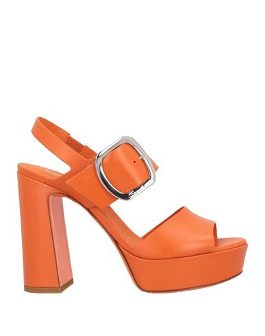 Santoni Woman Sandals Orange Size 8.5 Leather | YOOX (US)